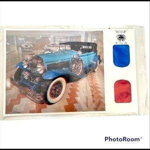 3D Postcard w Glasses Dusenberg CAR postcard VINTAGE Auburn Cord museum